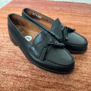 Allen Edmonds Black Tassel Loafers Mens 9 Leather Sole Dress Shoes USA